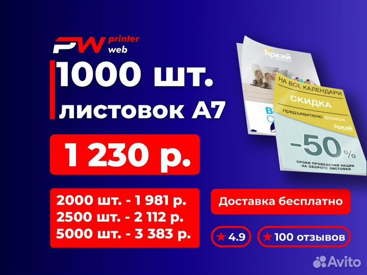 Визитки, листовки, печать визиток, печать листовок