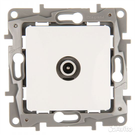 Тв-розетка проходная встраиваемая Etika шлейф, цве