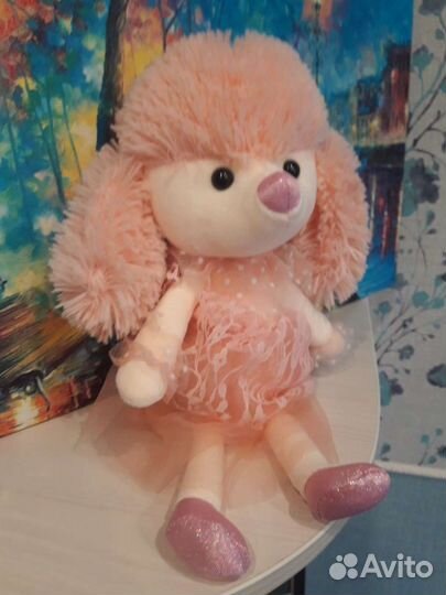 Собачка розовая мягкая игрушка, подарок