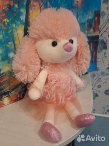 Собачка розовая мягкая игрушка, подарок