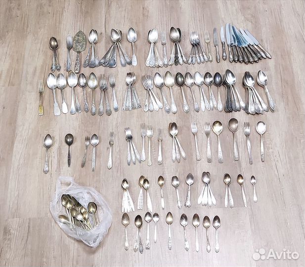 Столовые, мельхиоровые приборы СССР (ложки, вилки)