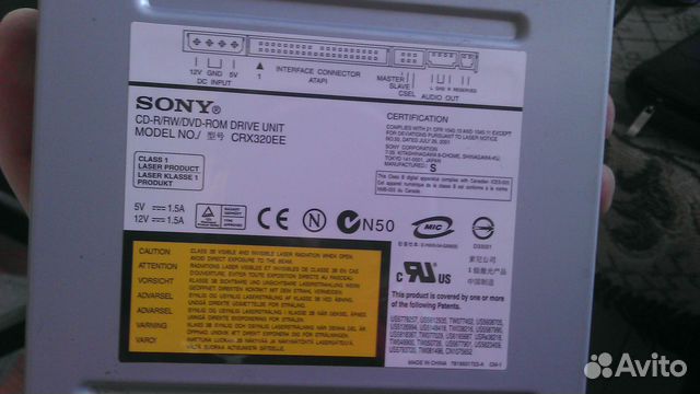 Привод sony CD-RW DVD CRX320EE плохо читает диски