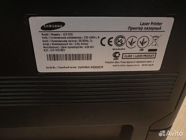Цветной лазерный принтер samsung clp-325