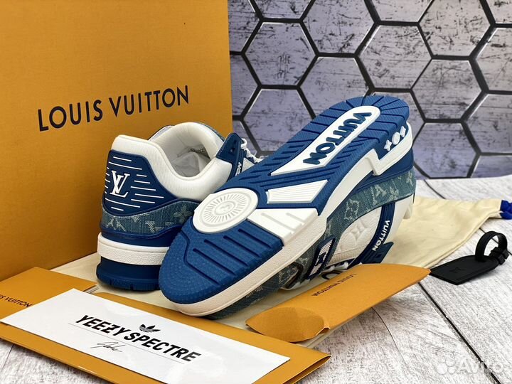 Кроссовки Louis Vuitton Trainer Denim White Blue