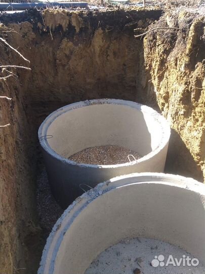 Установка экономичного септика из жби колец 6.8