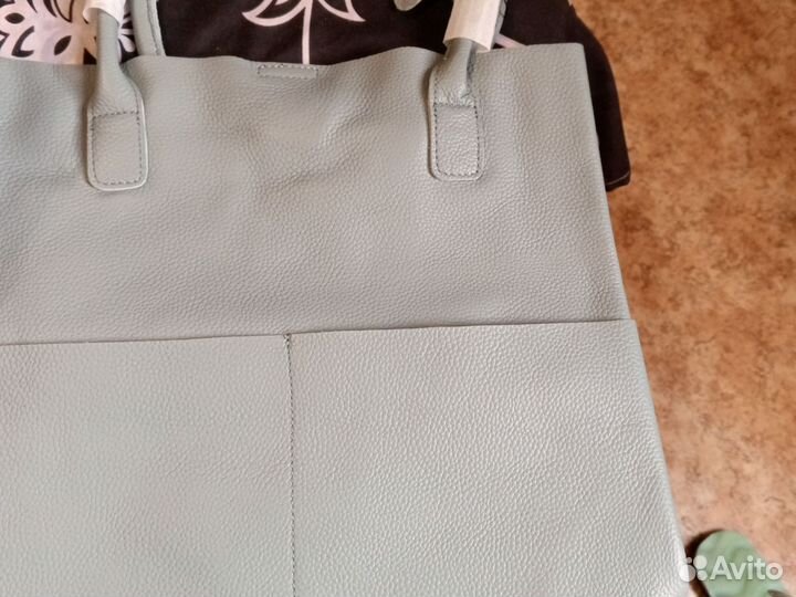 Кожаный шопер