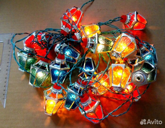 Гирлянда золотой фонарик - СССР рабочая - 20 ф