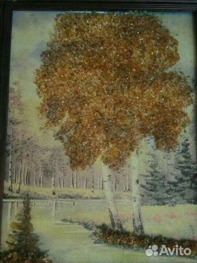 Картины, папирус скарабей, янтарь