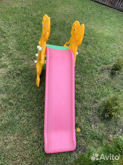 Детская пластиковая горка Бегемотик