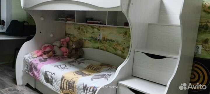 Двухъярусная кровать бу с матрасами