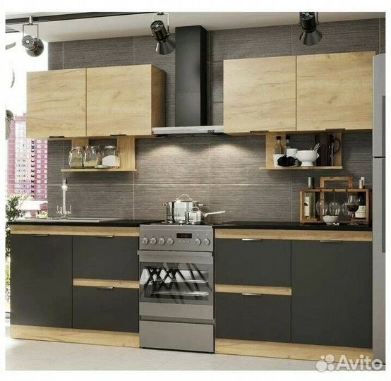 Кухонный гарнитур дерево Графит. Новый