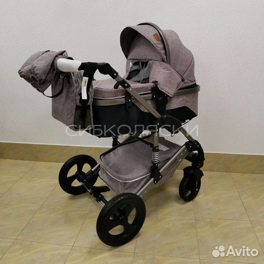 Коляска трансформер 2 в 1 luxmom 555 2В1 корич