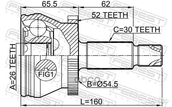 Шрус наружный 26X54.6X30 2210SOR15A52 Febest