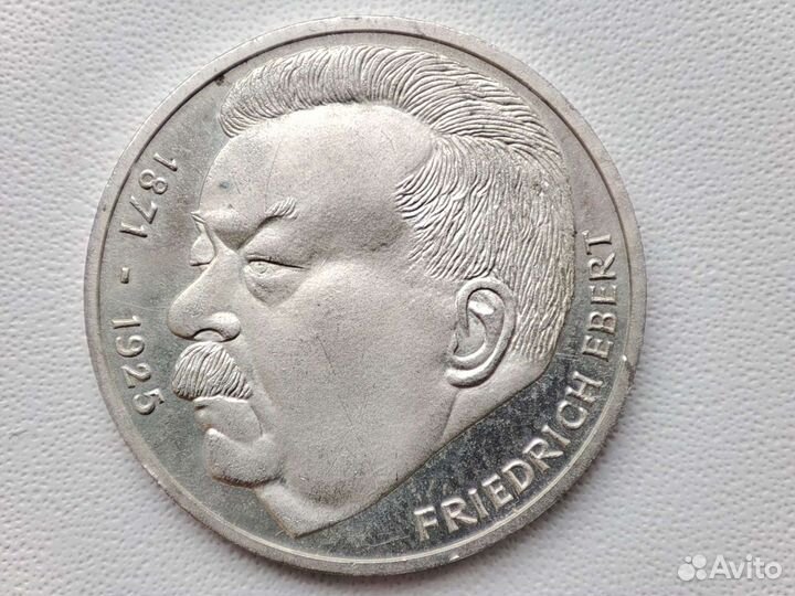 Юбилейная 5 Deutsche Mark 1975 год Серебро friedri