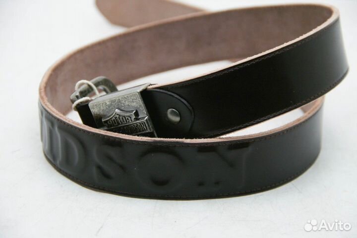 Ремень кожаный harley davidson hd/55 (чёрно-коричн