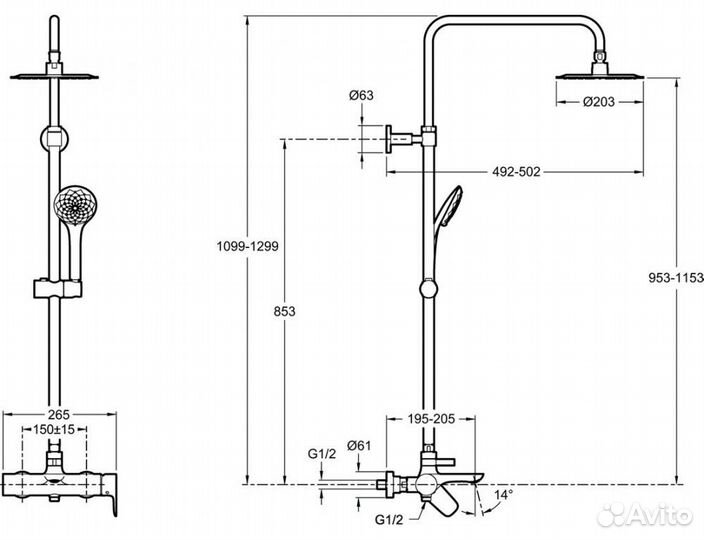 Jacob Delafon E97825RU-4-CP Душевая сис