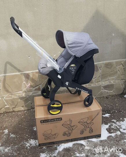 Коляска автокресло 4в1 (светло серый)