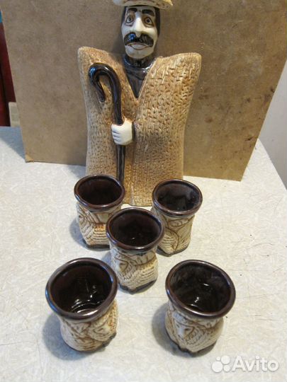 Грузинский набор керамической посуды для вина