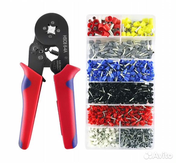 Обжимные пресс-клещи с набором клемм 1200шт