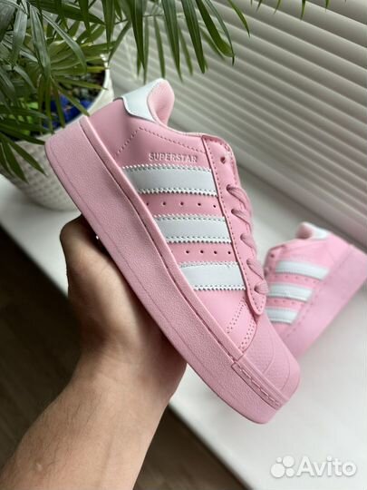 Adidas superstar розовые