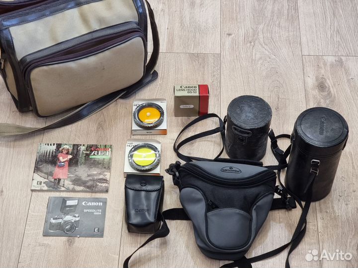 Раритетный Canon AF-1 с набором объективов