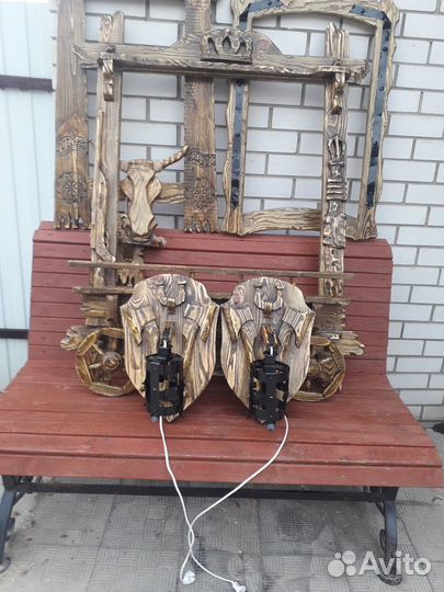 Деревянные светильники под старину