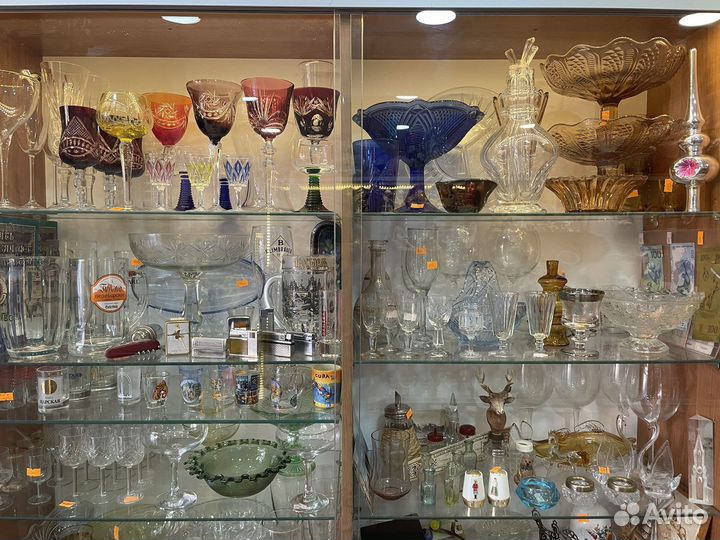 Бокалы хрусталь цветное и стекло рюмки