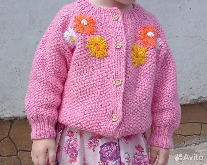 Детский кардиган ручной работы размер 86-92