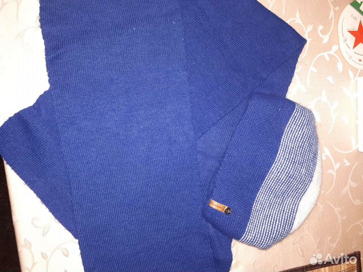 Шапка с шарфом (шерсть) Очень теплая