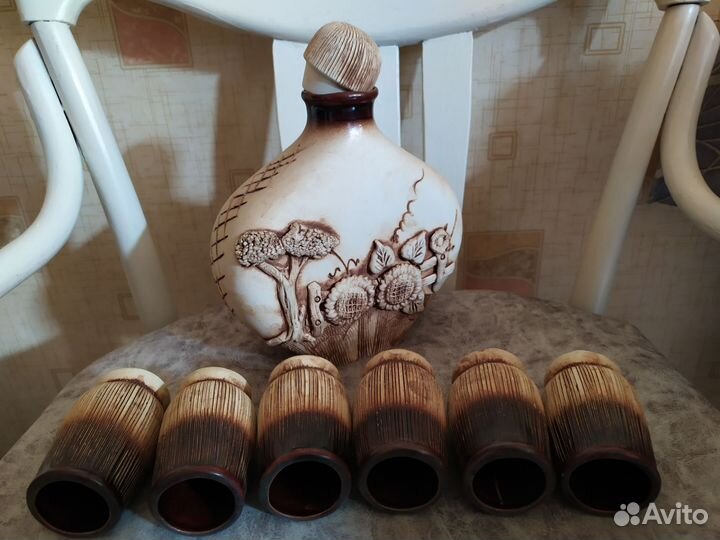 Кувшин и стопки для вина ручной работы