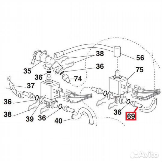 Трубка тефлоновая 180 мм, 5513213801