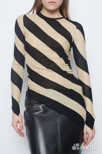 Пуловер в рубчик из шелка Petar Petrov