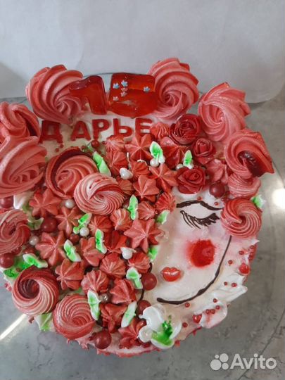 Торт на день рождения, праздник, с рисунком