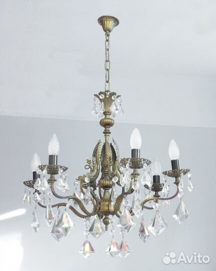 Хрустальная люстра с рыбками. Италия D.58