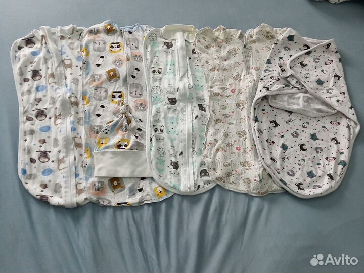 Пеленка кокон на молнии, липучке 5 штук