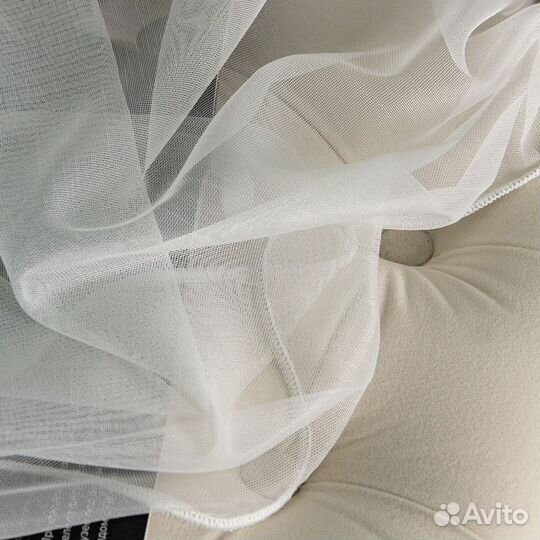 Тюль Бамбук молочный