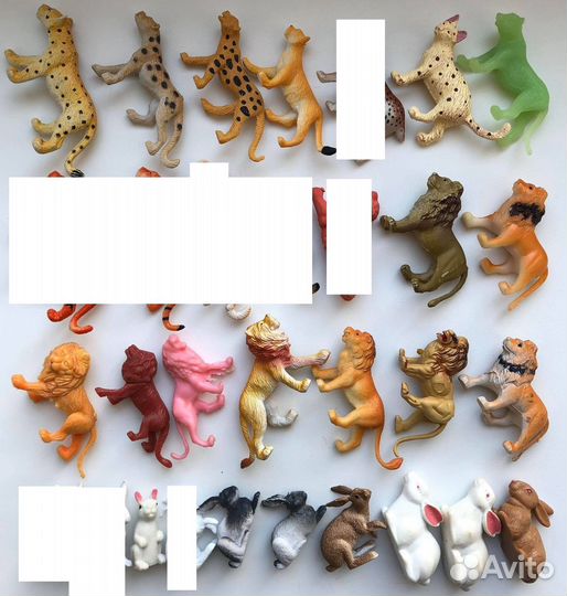 Животные киндер домашние дикие резиновые 500+ штук