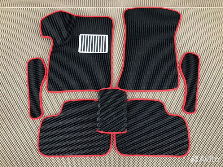 Коврики EVA Лада Приора соты красные + подпятник