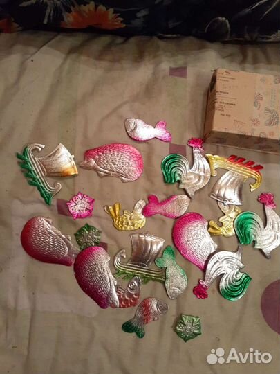 Игрушки картонные на елку. Винтаж СССР