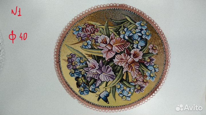 Caлфеткa гобелен круглая в ассортименте