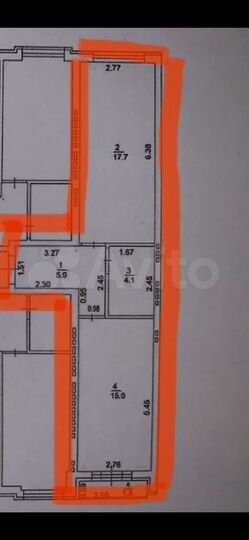 1-к. квартира, 42,7 м², 3/3 эт.