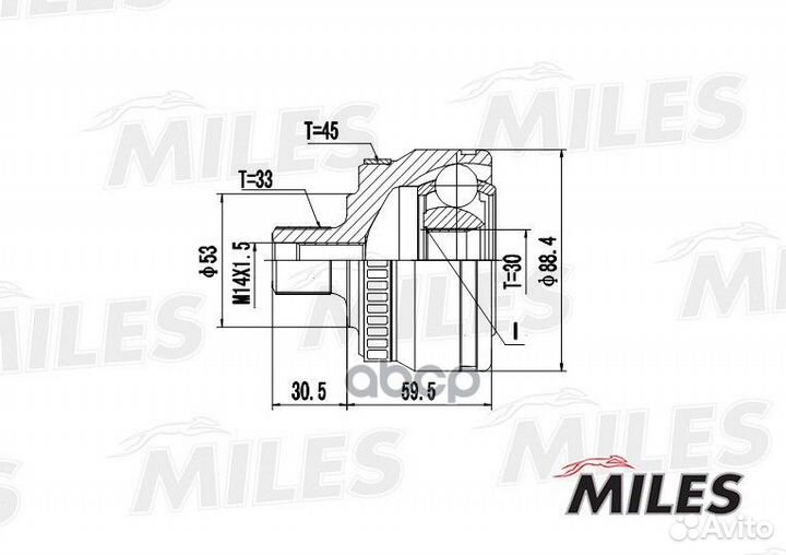 ШРУС VW passat 1.6-2.0 97-05 нар. ABS ga20521