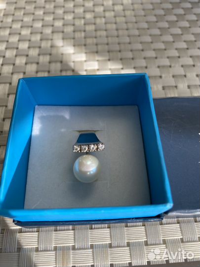 Кольцо с жемчугом из серебра 925 пробы, размер 16
