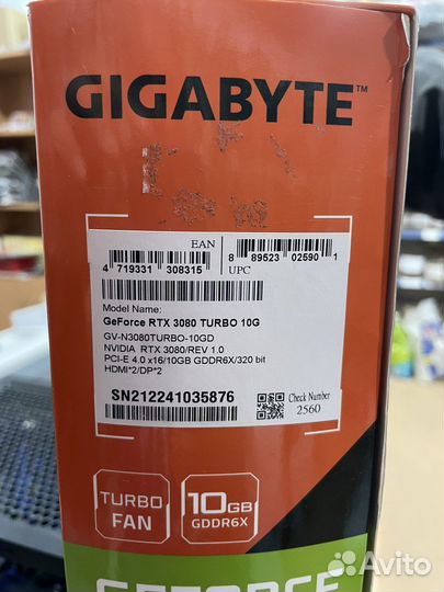 Видеокарта gigabyte geforce rtx 3080 10 гб