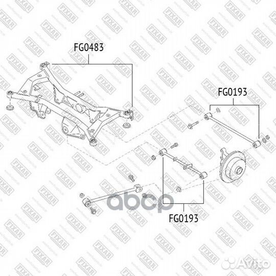 Сайлентблок рычага зад прав/лев FG0193 fixar