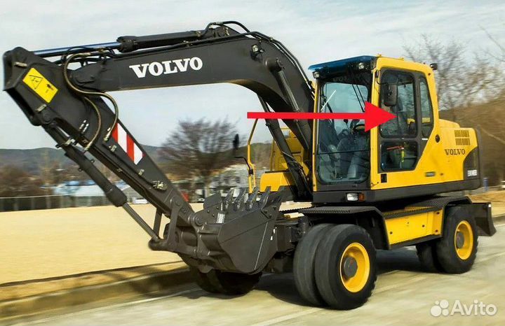 Стекло двери форточка на экскаватор Volvo EW 145