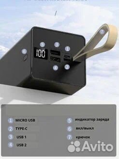 Внешний аккумулятор 60000 mah Oarmio