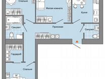 3-к. квартира, 76 м², 3/8 эт.