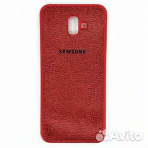 Чехол накладка для Samsung с тканевой вставкой