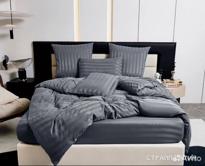 Постельное бельё кпб Страйп сатин